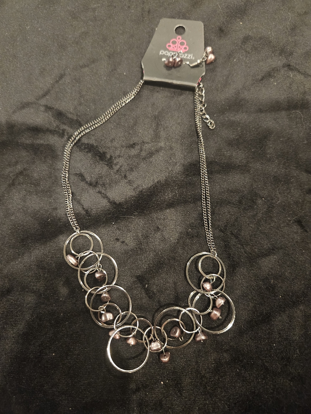 Paparazzi Women's Pink Pearl & Silver Tone Circle Necklace